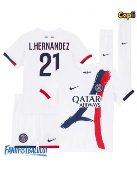 Paris Saint-Germain Lucas Hernandez #21 Echipament de Fotbal Replică 2025-26 Copii Deplasare (+ Șorturi)